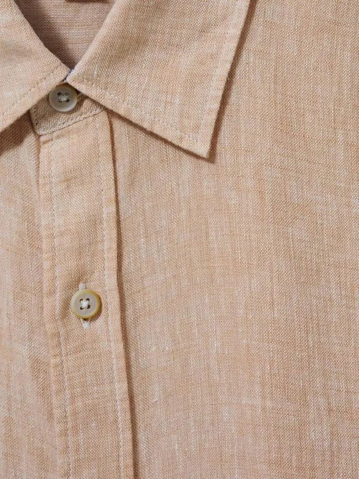 Men SHIRTS White Stuff Pembroke SS Linen Shirt Dusty Pink