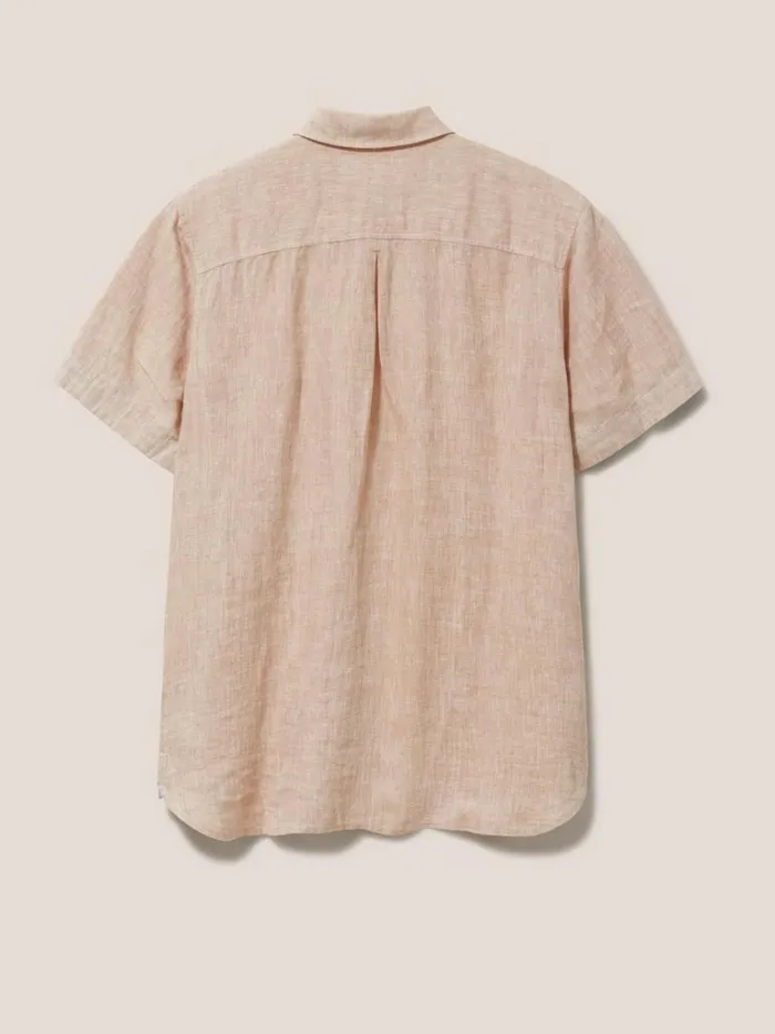 Men SHIRTS White Stuff Pembroke SS Linen Shirt Dusty Pink