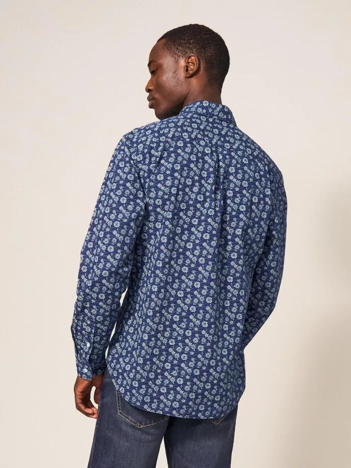 Men SHIRTS White Stuff Scattered Flower Printed Shirt Dark Navy Men SHIRTS White Stuff Scattered Flower Printed Shirt Dark Navy