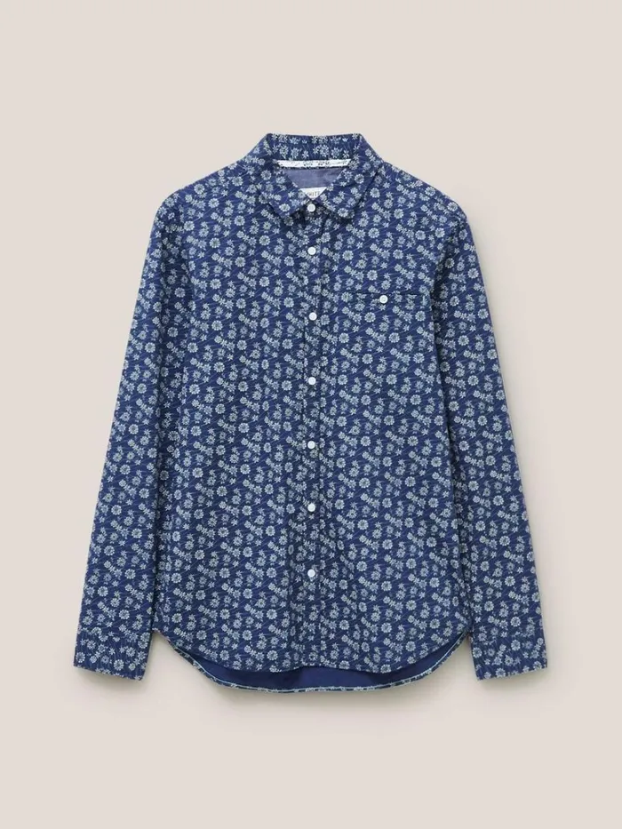 Men SHIRTS White Stuff Scattered Flower Printed Shirt Dark Navy Men SHIRTS White Stuff Scattered Flower Printed Shirt Dark Navy