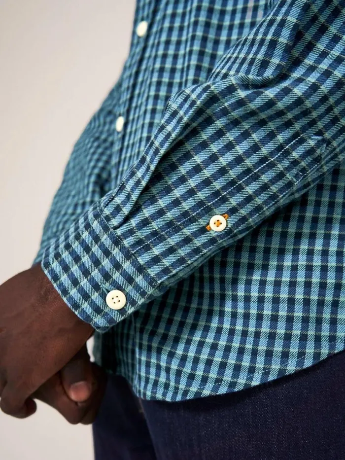 Men SHIRTS White Stuff Westlake Gingham Shirt Mint Green