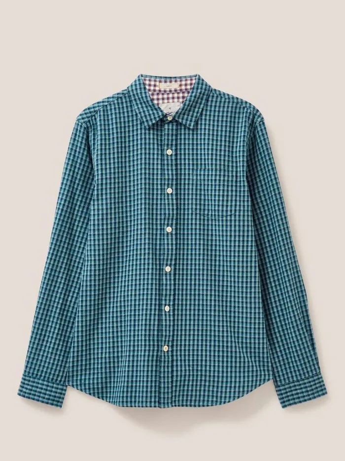 Men SHIRTS White Stuff Westlake Gingham Shirt Mint Green