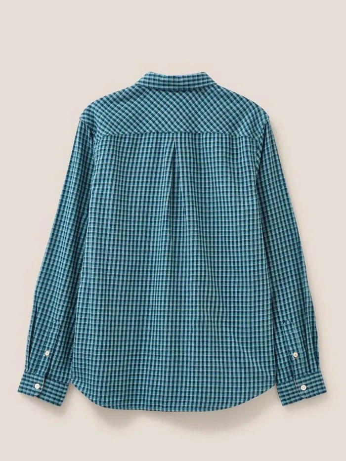 Men SHIRTS White Stuff Westlake Gingham Shirt Mint Green