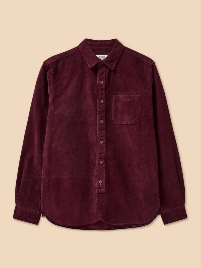 Men SHIRTS White Stuff Whitwick Cord Shirt Dk Red