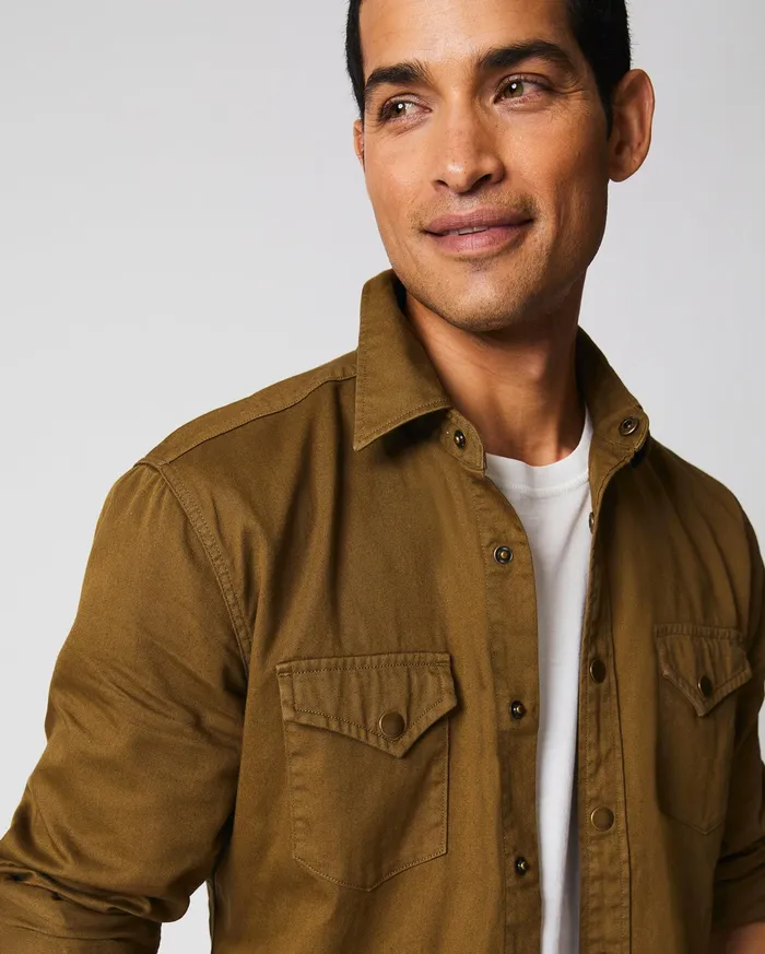 Men Shoals Twill Shirt Slate Green Billy Reid Shirting