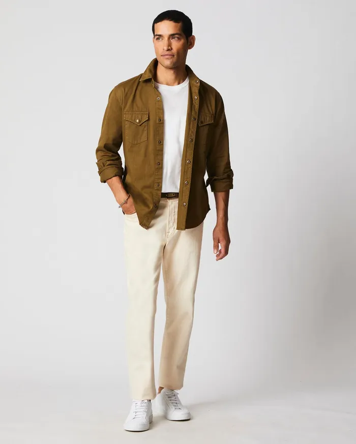 Men Shoals Twill Shirt Slate Green Billy Reid Shirting