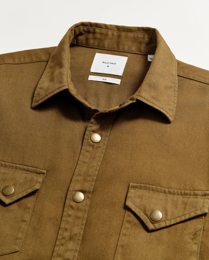 Men Shoals Twill Shirt Slate Green Billy Reid Shirting