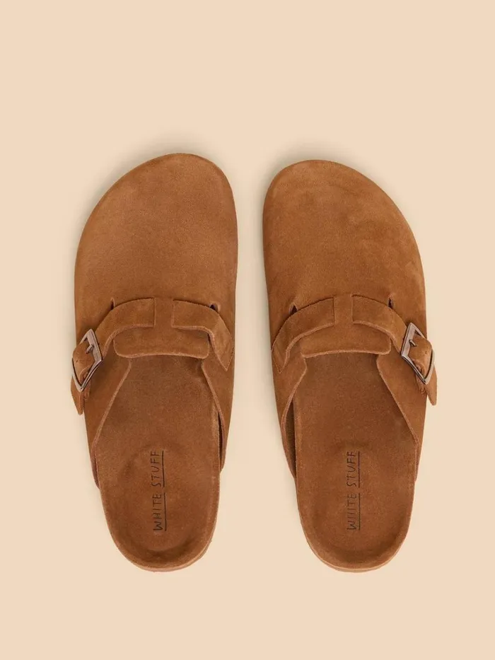 Men SHOES White Stuff Freddy Suede Slip On Footbed Mid Tan Men SHOES White Stuff Freddy Suede Slip On Footbed Mid Tan