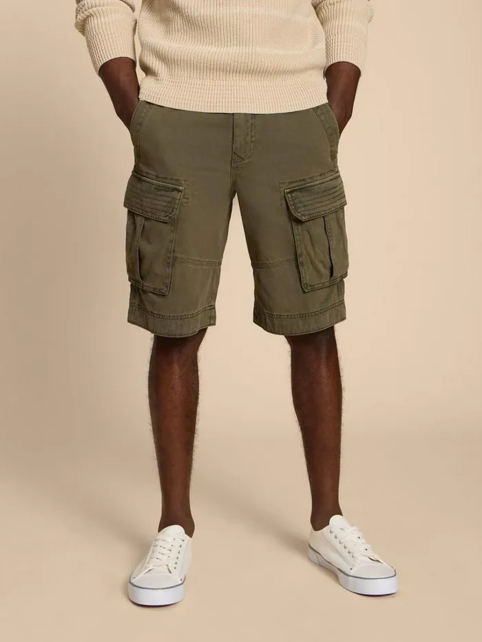 Men SHORTS White Stuff Halsall Organic Cargo Short Khaki Green Men SHORTS White Stuff Halsall Organic Cargo Short Khaki Green