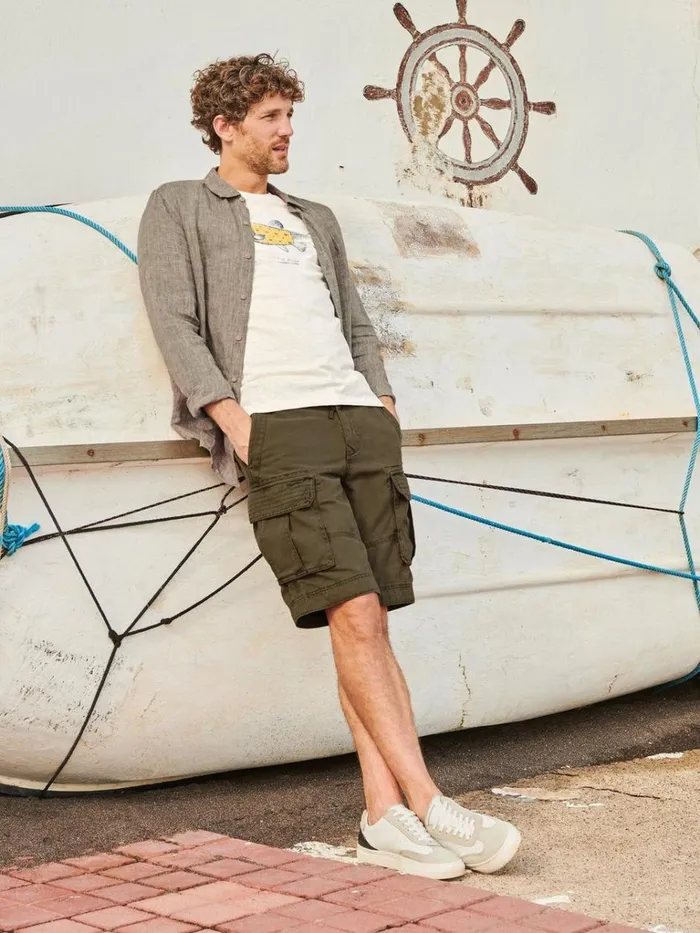Men SHORTS White Stuff Halsall Organic Cargo Short Khaki Green Men SHORTS White Stuff Halsall Organic Cargo Short Khaki Green