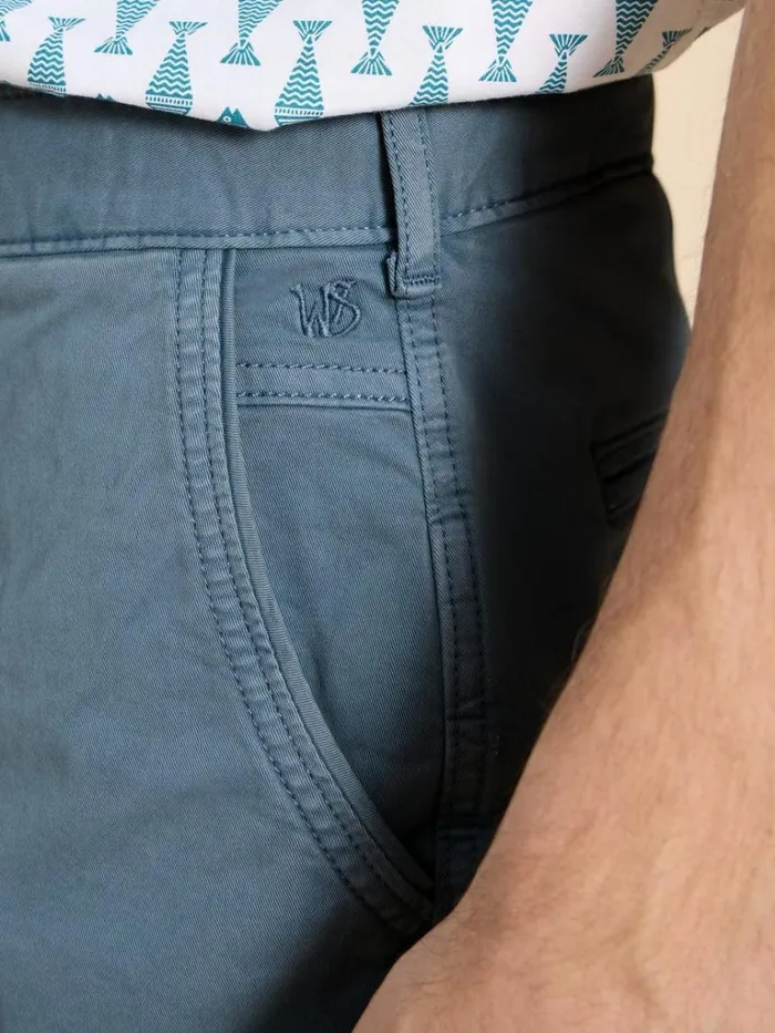 Men SHORTS White Stuff Sutton Organic Chino Short Mid Blue