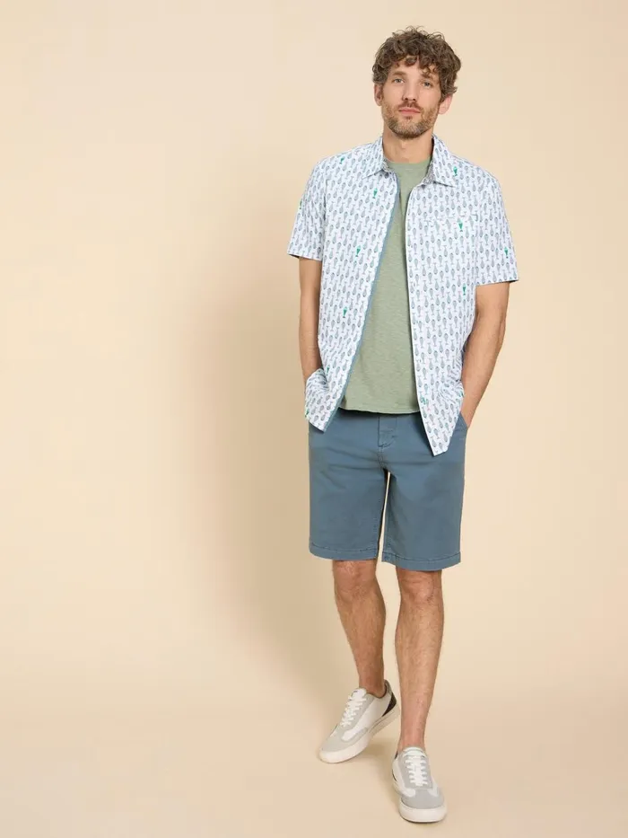Men SHORTS White Stuff Sutton Organic Chino Short Mid Blue