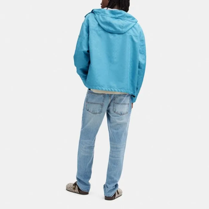 Men Signature Windbreaker Light Blue Coach Jackets and Outerwear