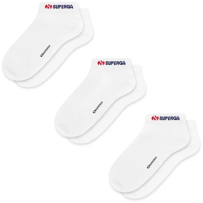 Men Socks Unisex SPNOOS11 NO SHOW 3PACK Inliner WHITE Superga Socks