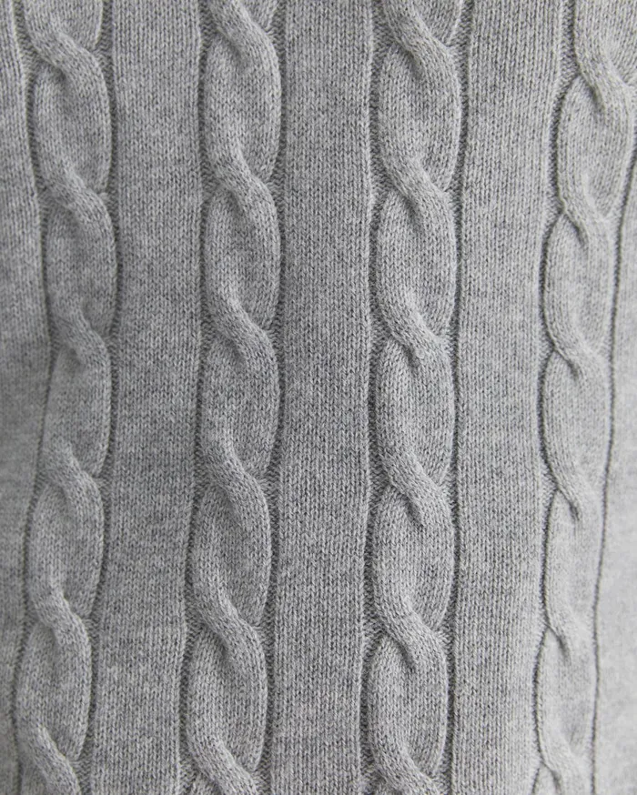 Men Sportscraft Jackets and Blazers Munro Cable Wool Quarter Zip Grey Melange