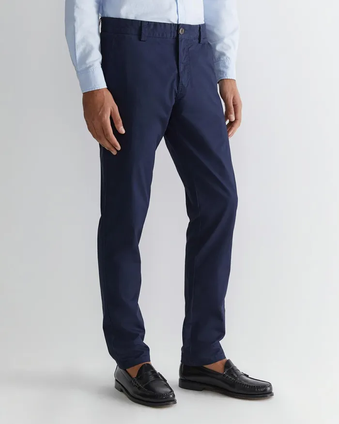 Men Sportscraft Pants Smith Tapered Chinos French Navy