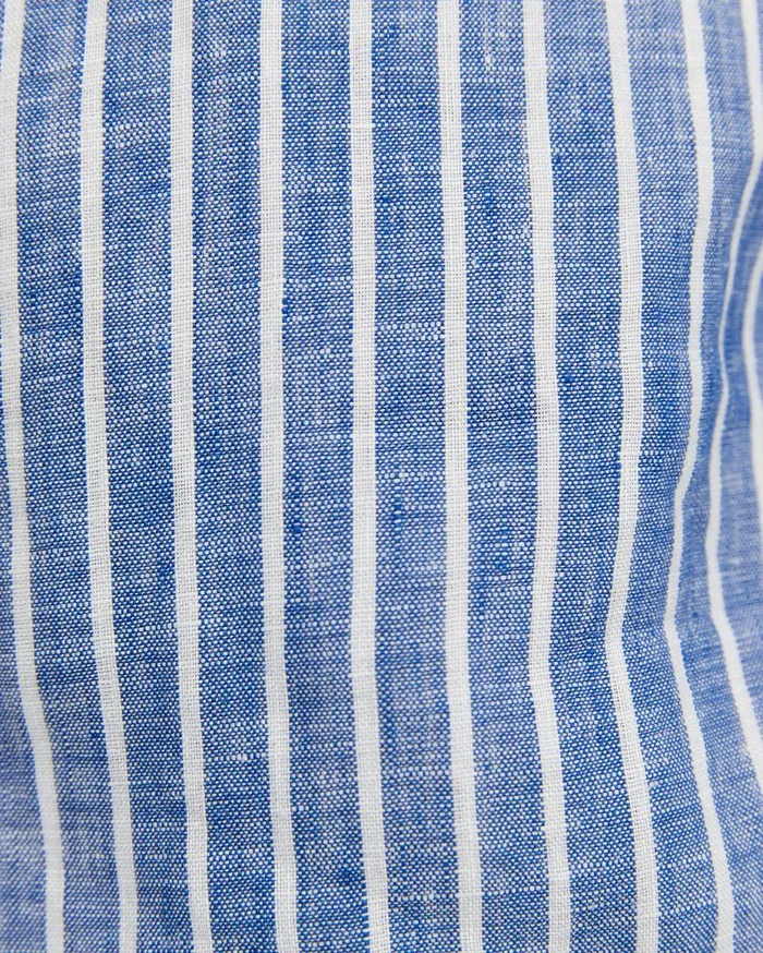 Men Sportscraft Shirts Chalmers Long Sleeve Stripe Linen Shirt Bluewhite