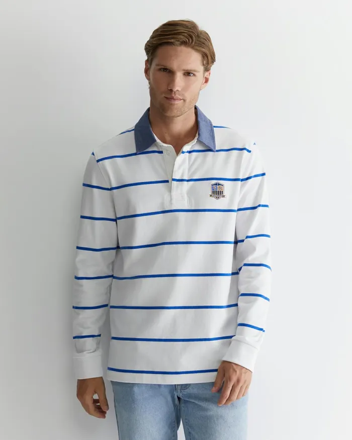 Men Sportscraft Shirts Hutton Rugby White