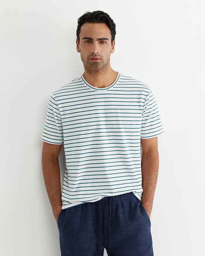 Men Sportscraft TShirts and Polos Supersoft Tee Whiteteal