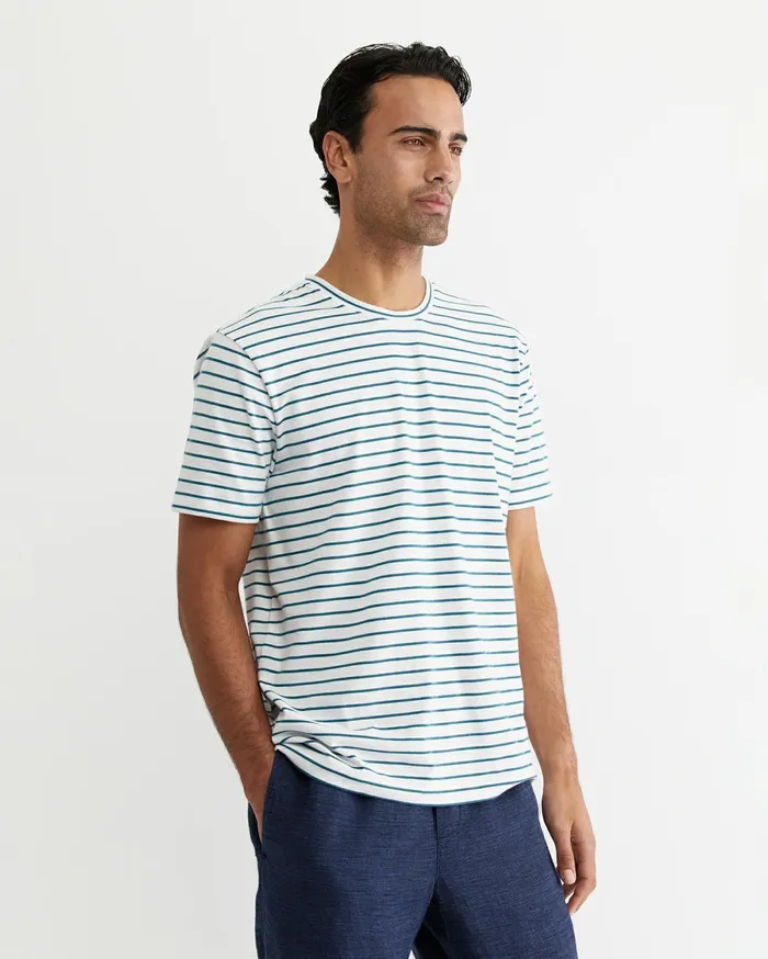Men Sportscraft TShirts and Polos Supersoft Tee Whiteteal