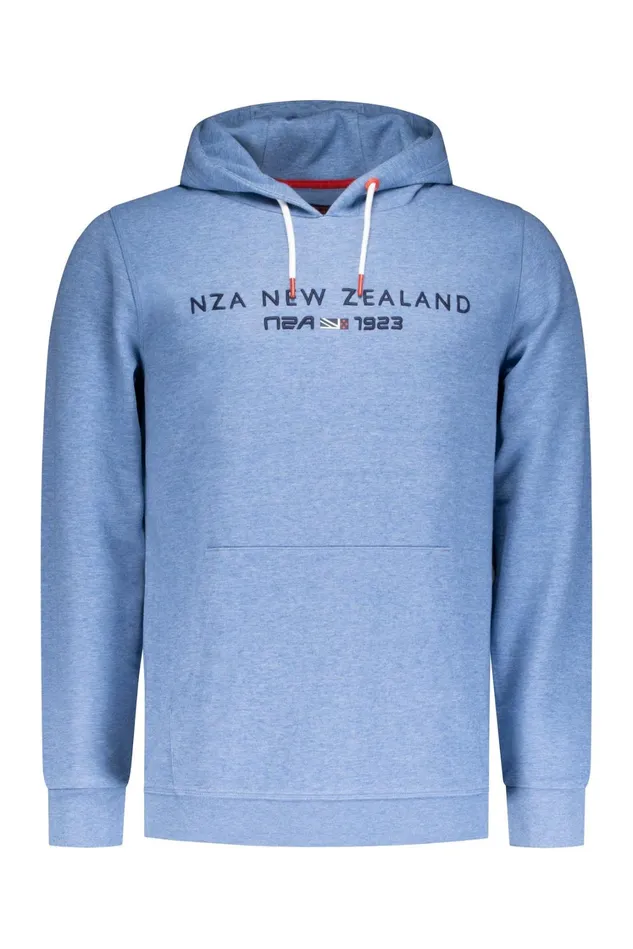 Men Sweatshirts NZA New Zealand Auckland Blue Hoodie With Nza Logo 8211 Brave Blue
