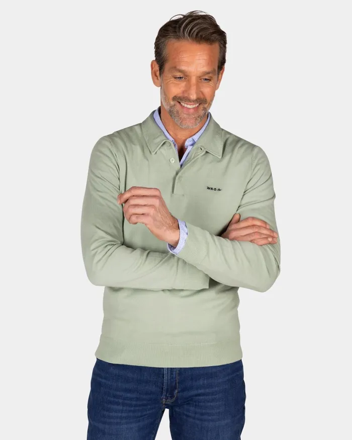 Men Sweatshirts NZA New Zealand Auckland Light Green Linen Shirt 8211 Dusty Army