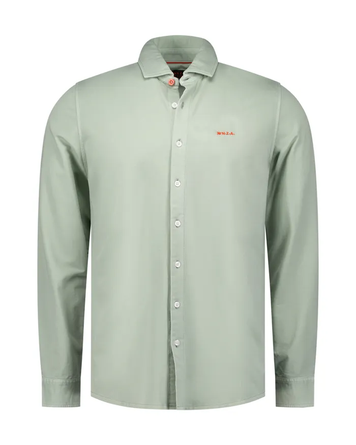 Men Sweatshirts NZA New Zealand Auckland Light Green Linen Shirt 8211 Dusty Army