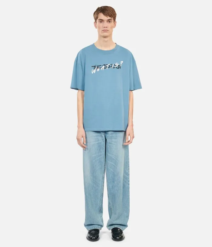 Men Tshirts THE KOOPLES Light Blue What Is Handwritten Serigraphy Tshirt Men Tshirts THE KOOPLES Light Blue What Is Handwritten Serigraphy Tshirt