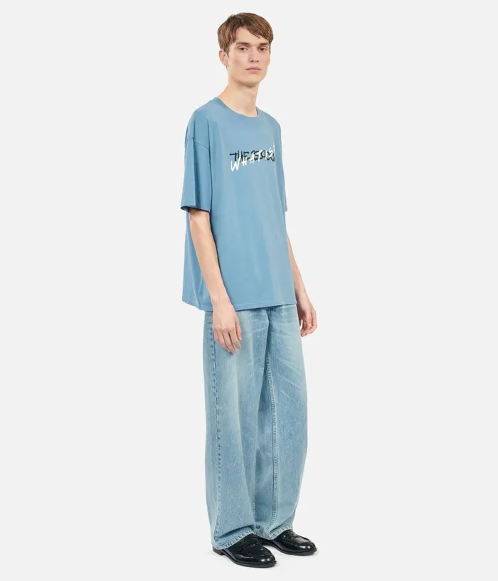 Men Tshirts THE KOOPLES Light Blue What Is Handwritten Serigraphy Tshirt Men Tshirts THE KOOPLES Light Blue What Is Handwritten Serigraphy Tshirt