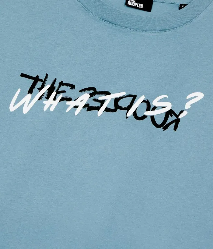 Men Tshirts THE KOOPLES Light Blue What Is Handwritten Serigraphy Tshirt Men Tshirts THE KOOPLES Light Blue What Is Handwritten Serigraphy Tshirt
