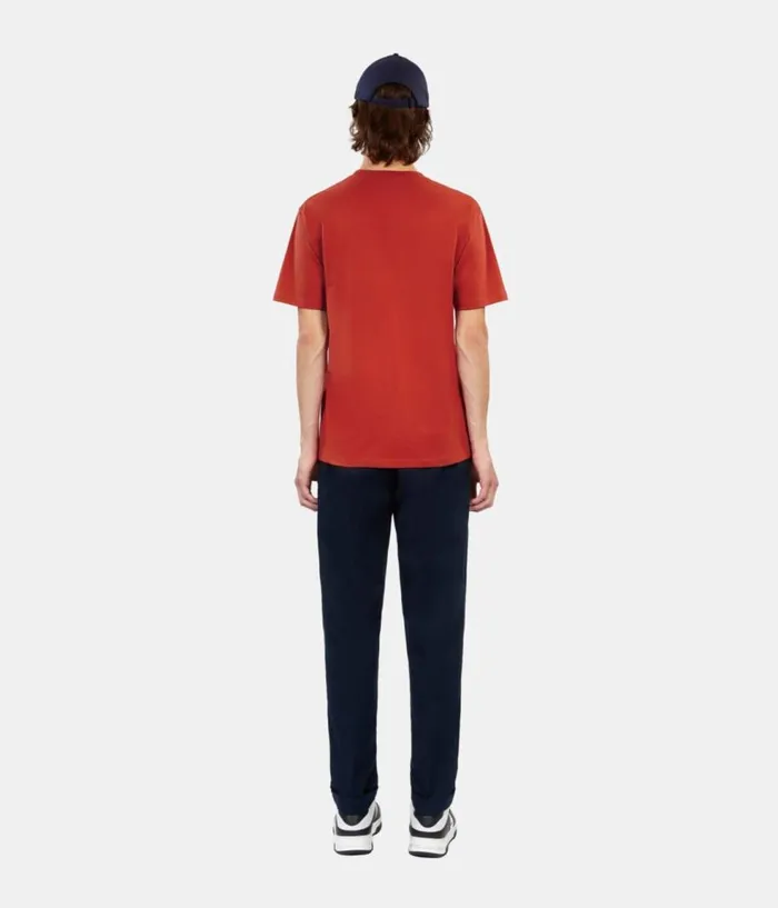 Men Tshirts THE KOOPLES Red Tshirt With Palm Tree Embroidery Men Tshirts THE KOOPLES Red Tshirt With Palm Tree Embroidery