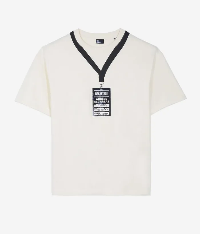 Men Tshirts THE KOOPLES White Backstage Serigraphy Tshirt Men Tshirts THE KOOPLES White Backstage Serigraphy Tshirt