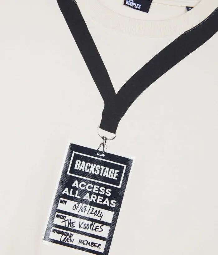 Men Tshirts THE KOOPLES White Backstage Serigraphy Tshirt Men Tshirts THE KOOPLES White Backstage Serigraphy Tshirt