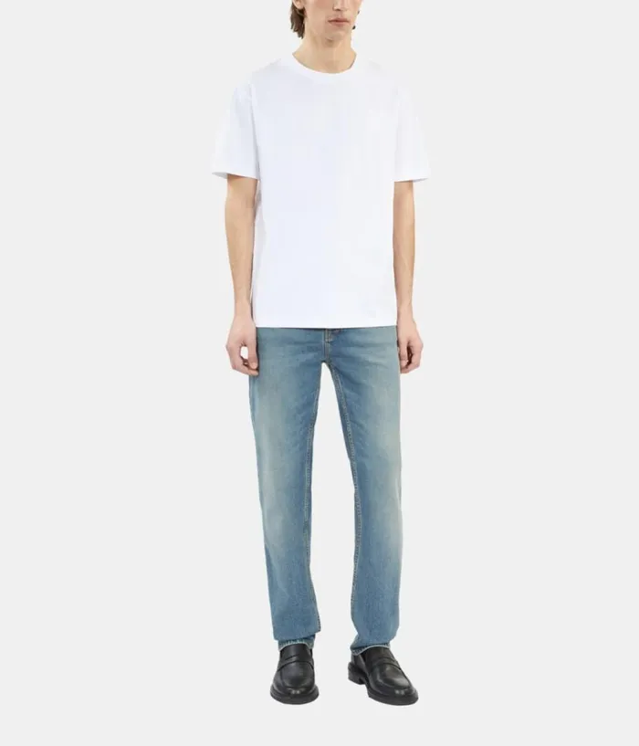 Men Tshirts THE KOOPLES White Tshirt With Logo Embroidery Men Tshirts THE KOOPLES White Tshirt With Logo Embroidery