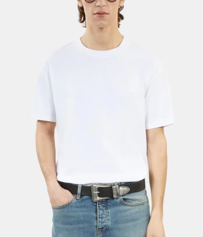 Men Tshirts THE KOOPLES White Tshirt With Logo Embroidery Men Tshirts THE KOOPLES White Tshirt With Logo Embroidery