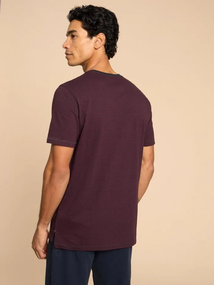 Men TSHIRTS White Stuff Abersoch SS Stripe Tee Plum Multi Men TSHIRTS White Stuff Abersoch SS Stripe Tee Plum Multi