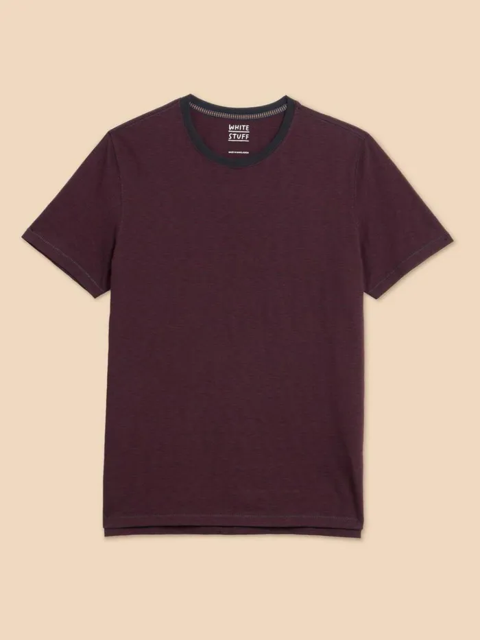 Men TSHIRTS White Stuff Abersoch SS Stripe Tee Plum Multi Men TSHIRTS White Stuff Abersoch SS Stripe Tee Plum Multi