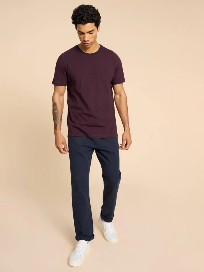 Men TSHIRTS White Stuff Abersoch SS Stripe Tee Plum Multi Men TSHIRTS White Stuff Abersoch SS Stripe Tee Plum Multi