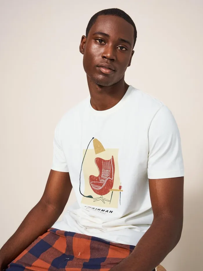 Men TSHIRTS White Stuff Chairman Graphic Tee Natural White Men TSHIRTS White Stuff Chairman Graphic Tee Natural White