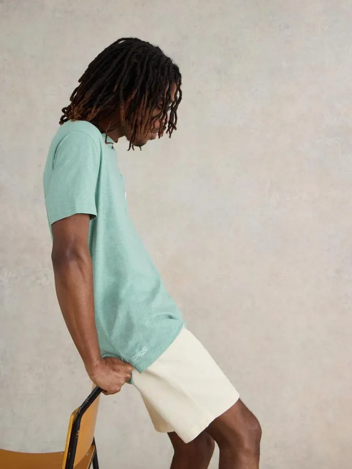 Men TSHIRTS White Stuff Shark Pocket Graphic Tee Mint Green