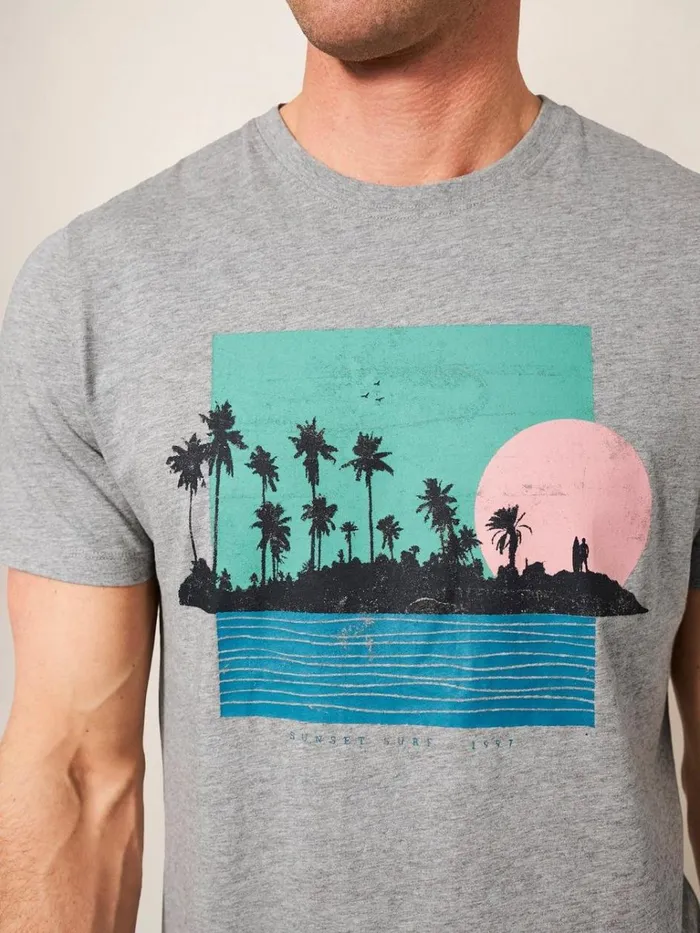 Men TSHIRTS White Stuff Sunset Surf Graphic Tee Grey Marl Men TSHIRTS White Stuff Sunset Surf Graphic Tee Grey Marl