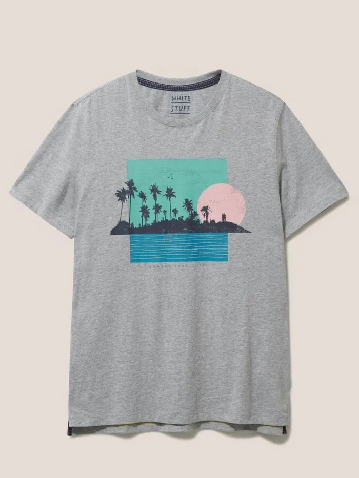 Men TSHIRTS White Stuff Sunset Surf Graphic Tee Grey Marl Men TSHIRTS White Stuff Sunset Surf Graphic Tee Grey Marl