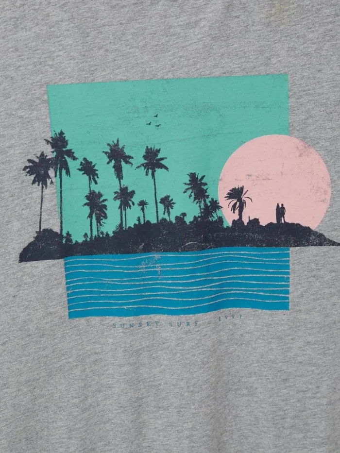 Men TSHIRTS White Stuff Sunset Surf Graphic Tee Grey Marl Men TSHIRTS White Stuff Sunset Surf Graphic Tee Grey Marl