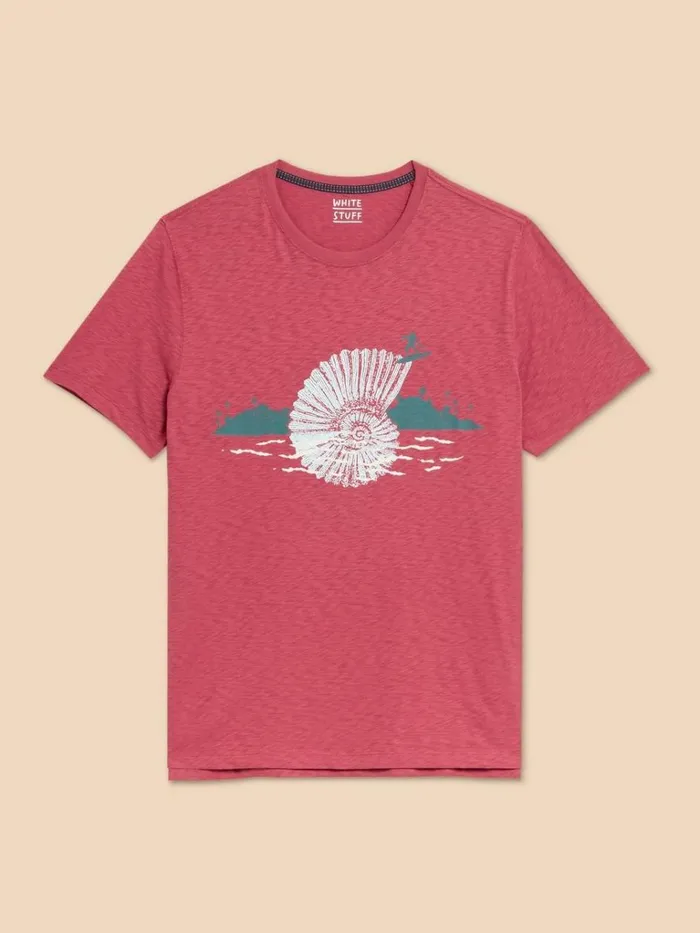 Men TSHIRTS White Stuff Surf Shell Graphic Tee Coral Print Men TSHIRTS White Stuff Surf Shell Graphic Tee Coral Print