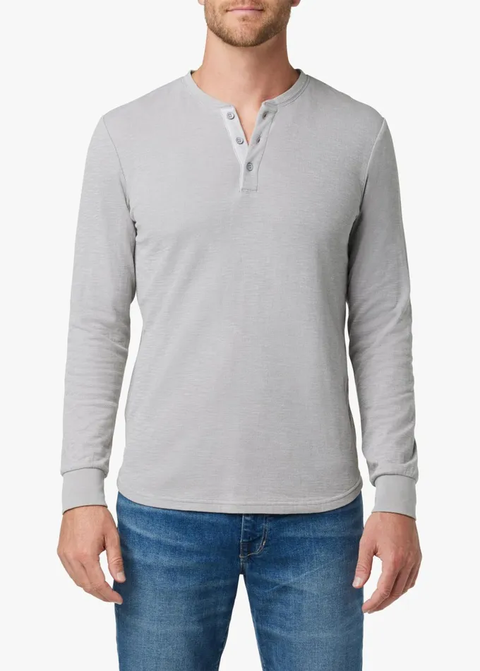 Men Tops Tees Joe039s Jeans DWIGHT DOUBLEFACE HENLEY Ultimate Grey