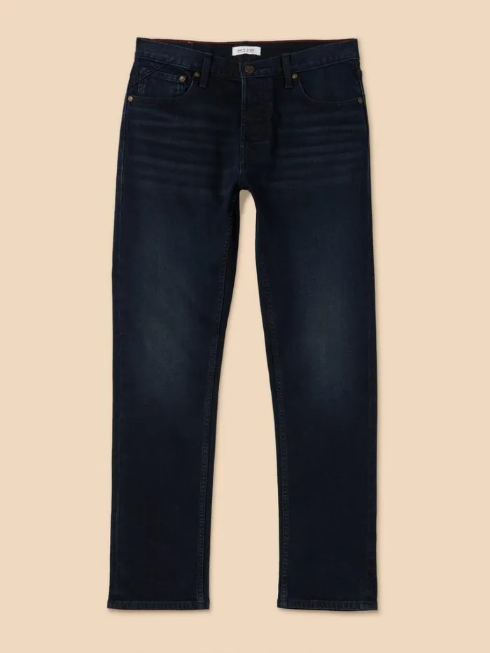 Men TROUSERS White Stuff Eastwood Straight Jean Black Denim