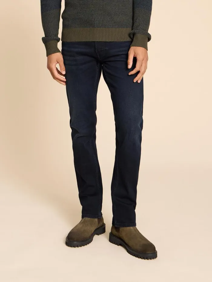Men TROUSERS White Stuff Eastwood Straight Jean Black Denim