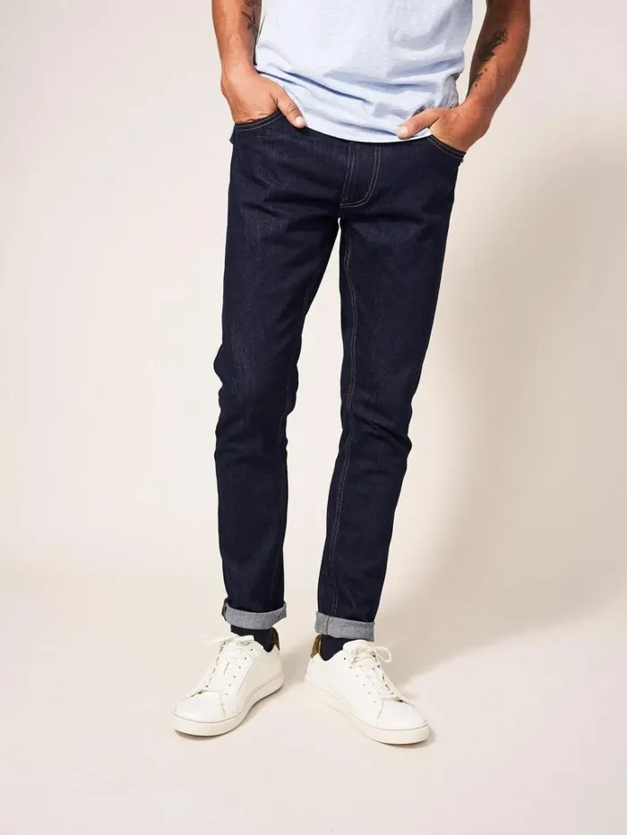 Men TROUSERS White Stuff Harwood Slim Jean Dk Denim