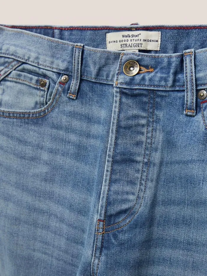 Men TROUSERS White Stuff Harwood Straight Jean Light Denim