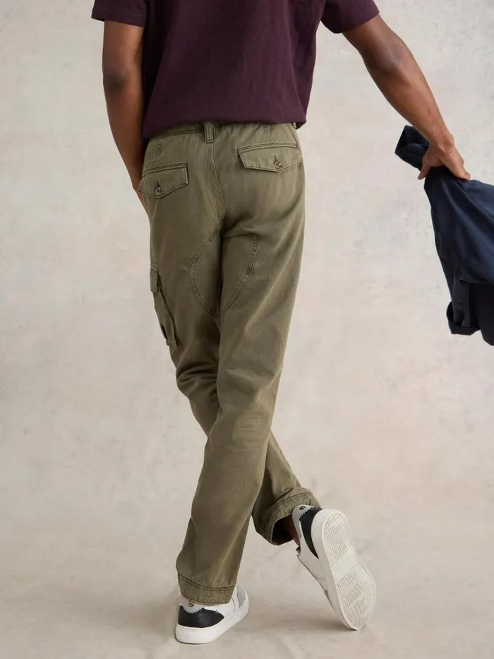 Men TROUSERS White Stuff Kegworth Organic Cargo Trouser Khaki Green Men TROUSERS White Stuff Kegworth Organic Cargo Trouser Khaki Green